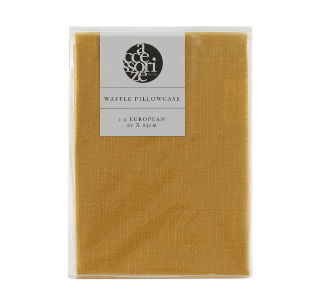 Waffle Quilt Cover Set Range Ochre - Image 8