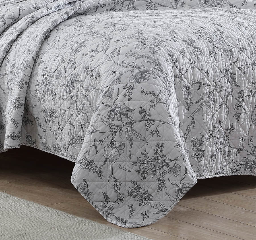 Branch Toile Coverlet Set Grey - Image 3