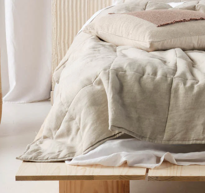 Nimes Linen Coverlet Natural - Image 3